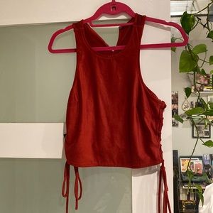 Express Gorgeous Suede Red Tank